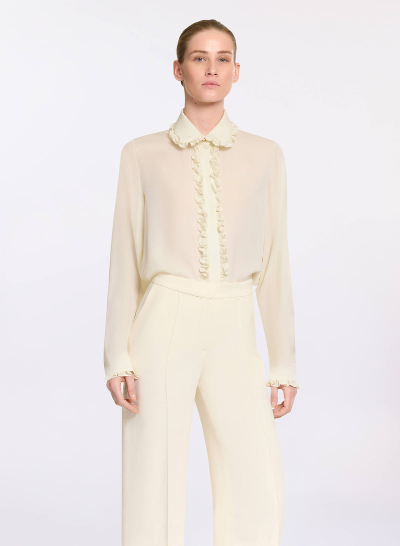 Ruffled Silk Shirt