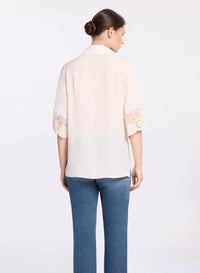 Cotton Embroidered Silk Shirt