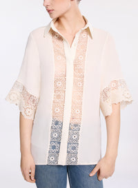 Cotton Embroidered Silk Shirt