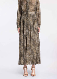 Animalier Print Midi Skirt