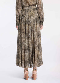 Animalier Print Midi Skirt