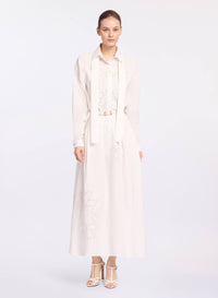 Monogram Embroidered Cotton Skirt