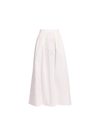 Monogram Embroidered Cotton Skirt