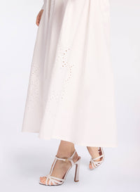 Monogram Embroidered Cotton Skirt