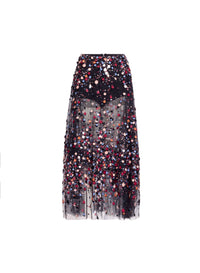 Bead Embroidered Multicolor Skirt