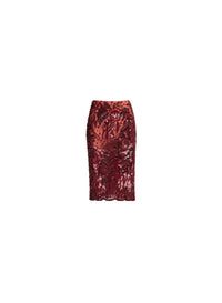 Bead Embroidered Midi Skirt