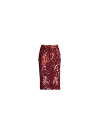 Bead Embroidered Midi Skirt