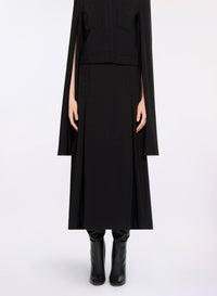 Embroidered Cady Midi Skirt