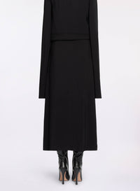 Embroidered Cady Midi Skirt