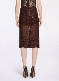 Bead Embroidered Midi Skirt