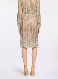 Bead Embroidered Midi Skirt