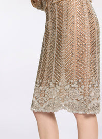 Bead Embroidered Midi Skirt