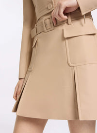 Embroidered Gabardine Short Skirt