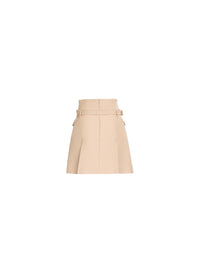 Embroidered Gabardine Short Skirt