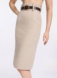 Cotton Canvas Midi Skirt