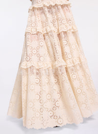 Cotton Embroidered Macram‚ Skirt