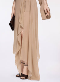 Silk Skirt with Python Print Waist