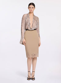 Silk & Lace Pencil Skirt (PR)
