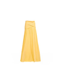 Wrap-Effect Long Silk Skirt