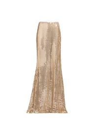 Gold Sequin Long Skirt
