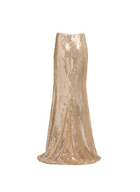 Gold Sequin Long Skirt