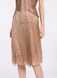 Bead Embroidered Midi Skirt