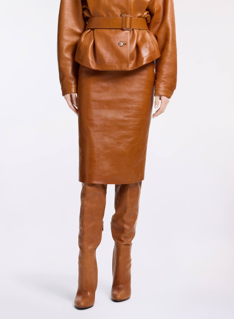 Leather Midi Skirt