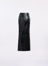 Printed Croco Leather Skirt