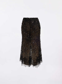 Lace Embroidered Midi Skirt