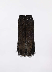 Lace Embroidered Midi Skirt