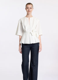 3D Flower Poplin Blouse