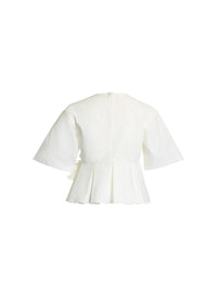 3D Flower Poplin Blouse