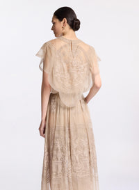 Embroidered Organza Top