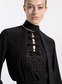Silk & Macramé Blouse