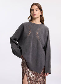 Cut-Out Knit Sweater