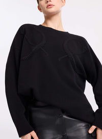 Monogram Embroidered Knit Sweater