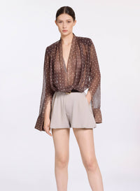 Polka Dot Chiffon Blouse