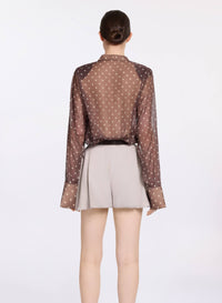 Polka Dot Chiffon Blouse