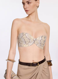 Python Leather Bralette