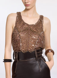 Bead Embroidered Tank Top