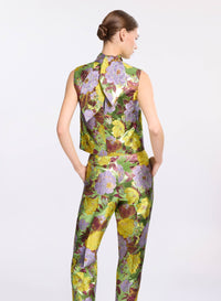 Brocade High Neck Top