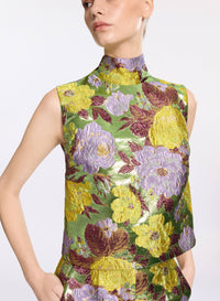 Brocade High Neck Top