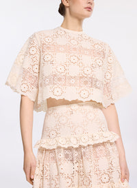 Cotton Embroidered Macram‚ Top