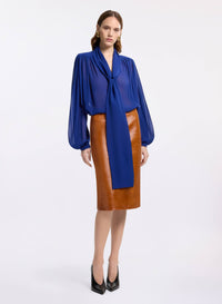 Balloon-Sleeved Silk Blouse