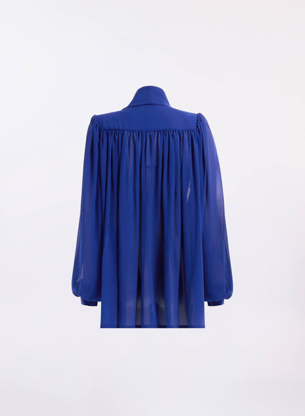 Balloon-Sleeved Silk Blouse