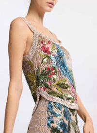 Embroidered Tulle Twin Set