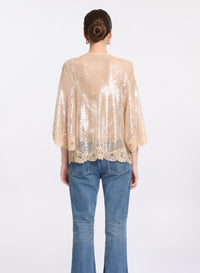 Sequined Mesh Twin Set