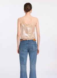 Sequined Mesh Twin Set